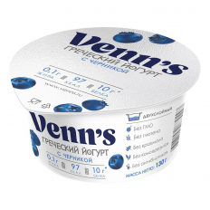 Йогурт Венс Греческий Черника 0,1% 130г.